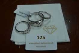 Three Gemphoria 925 Sterling Silver Rings with Zircons