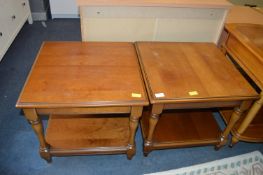 Two Square Wooden Coffee Tables