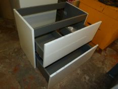 800 Wall Mounted White Gloss Vanity Unit