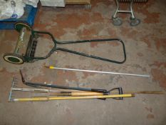 Qualcast Panther 30 Mower and a Bundle of Garden T