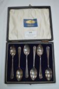 Cased Set of Six Hallmarked Sterling Silver Teaspo