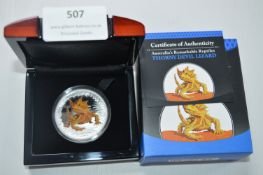 1oz Silver Proof Coin; Australia Thorny Devil Liza
