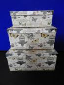 Three Decorative Storage Boxes