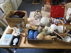 Household Goods; Sewing Baskets, Room Thermometer,