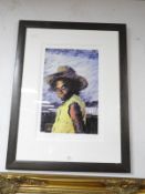 Rolf Harris Signed Print of an Aboriginal Boy