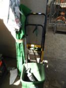 Scots Lawn Seeder, Folding Sack Barrow, and a Para