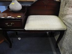 Mahogany Effect Telephone Seat