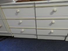 Two Three Drawer Bedside Cabinets