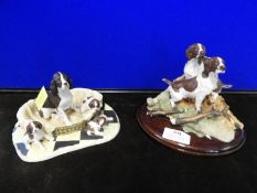 Two Spaniel Dog Figures