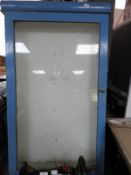 Glazed Painted Collectors Cabinet