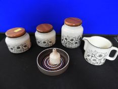 Hornsea Pottery Cornrows Pattern Storage Jars etc.