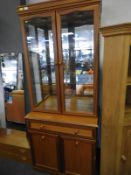 Glazed Mirror Backed Display Cabinet