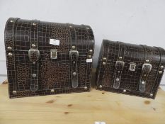Two Leatherette Effect Storage Trunks