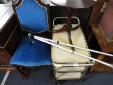 1960's Metal Framed Tea Trolley plus Occasional Ta