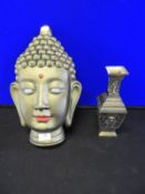 Buddha Wall Plaque and an Egyptian Vase