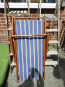 Two Vintage Folding Wooden Step Ladders and a Deck