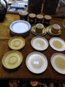 Assorted Denby Cups, Saucers, Plates, etc. Includi
