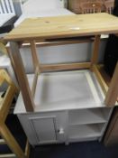 Pine Coffee Table and a Cream Storage Unit