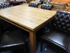 Six Faux Leather Brown Dining Chairs