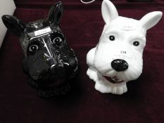 Black & White Scottie Dog Biscuit Barrels