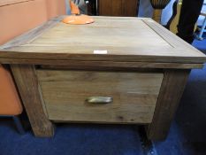 Chunky Wooden Coffee Table with Drawer