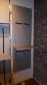 * shop fitting wall system - single - with shelf and 2 x waterfall rails. 700w x 2350h