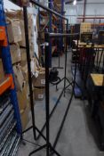 * 2 xlarge black mobile flat pack clothes rails 1 x 1850x1860 and 1 x 1850x1560