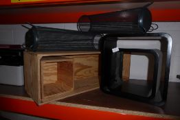 * selection of wall shelf cubes and mesh wire displays