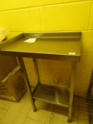 *Stainless Steel Corner Shelf Unit with Undershelf and Upstand to Right and Rear 40x65cm