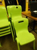 *Nine Lime Green Plastic Stackable Dining Chairs by Titan