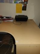 *L-Shape Desk, Printer, Extension Leads, etc.