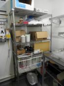 *Chrome Plated Adjustable Shelving Unit and Contents
