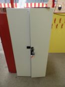 *Lockable Double Door Cabinet Enclosed by White Doors