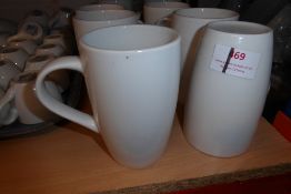 * 10 tall white mugs