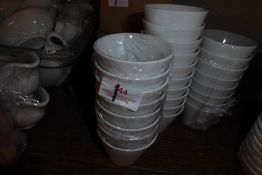 * Approx. 25 small white dip bowls