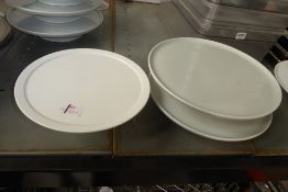 * 3 white cake display plinths