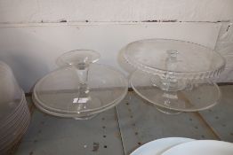 * 3 glass cake display plinths