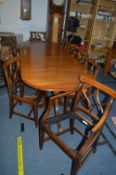 Oval Extending Dining Table with Eight Diners and