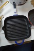 Denby Blue Enameled Cast Iron Griddle Pan