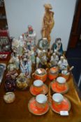 Oriental Figures, Tea Set, etc.