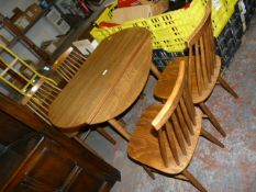 Small Oak Drop Leaf Table and Four Chairs