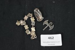 925 Sterling Silver Bracelet, Pendant and Brooch