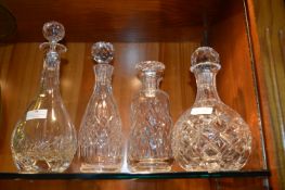 Four Cut Glass Crystal Decanters