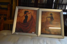 Two Framed Prints of Flamenco Dancers