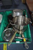 Stainless Steel Kitchen Pans etc.
