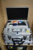 Three Aluminium Flight Cases plus USB Sticks etc.