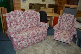 Two Sea Sofa and Matching Reclining Armchair