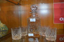 Cut Glass Crystal Decanter and Four Tumblers