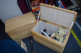 Two Storage Baskets and Contents