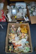 Two Boxes of Fairies and Assorted Ornaments etc.